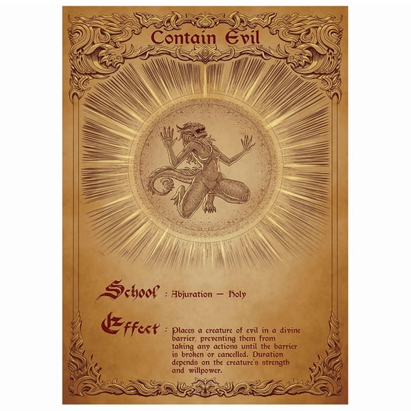 Fantasy North - Contain Evil - Spell Scroll Series - 100 Textured Matte TCG Card Sleeves - Fits Magic MTG Commander Pokemon and Other Card Games - Playing Card Sleeves