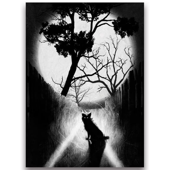 Fantasy North - Dog in The Alley - Inked Moonlight Horror Series - 100 Textured Matte TCG Card Sleeves - Fits Magic MTG Commander Pokemon and Other Card Games - Playing Card Sleeves