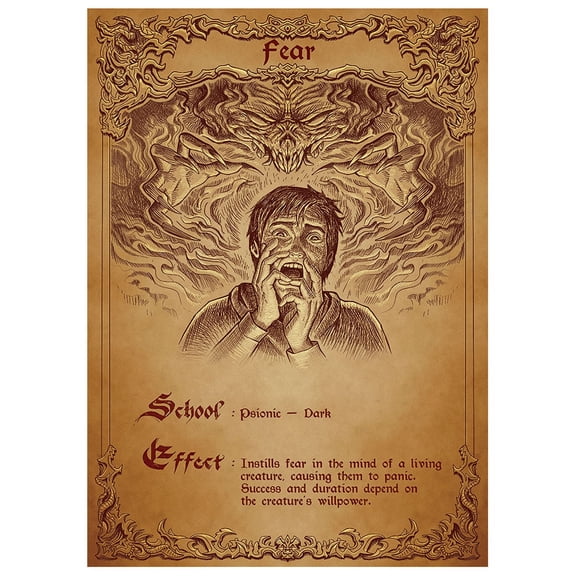 Fantasy North - Fear - Spell Scroll Series - 100 Textured Matte TCG Card Sleeves - Fits Magic MTG Commander Pokemon and Other Card Games - Playing Card Sleeves