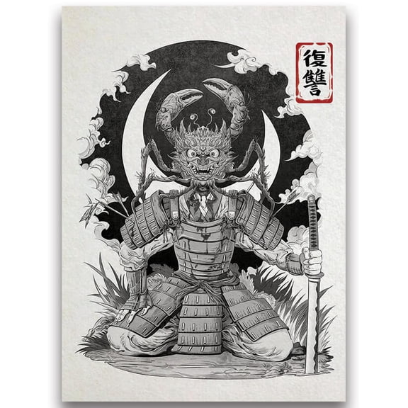 Fantasy North - Heike's Revenge - Japanese Inked Yokai Series - 100 Textured Matte TCG Card Sleeves - Fits Magic MTG Commander Pokemon and Other Card Games - Playing Card Sleeves