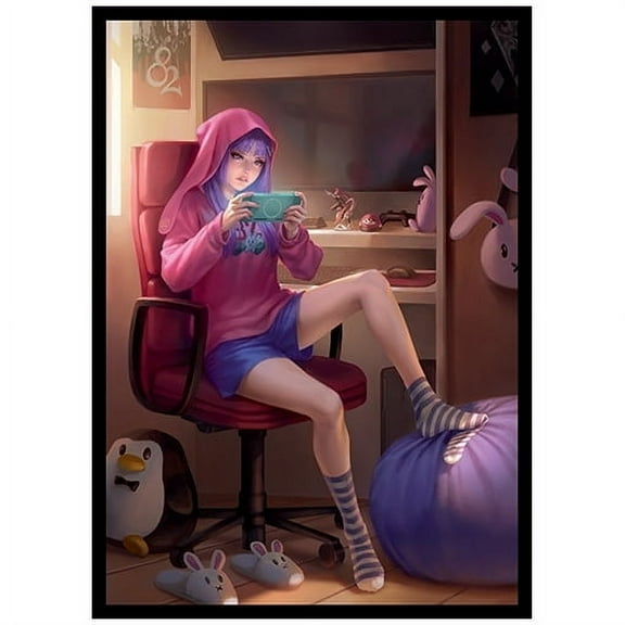 Fantasy North - Hirako Akari - Weekend Down Time - 100 Smooth Matte TCG Trading Card Sleeves - Anime - Fits Magic MTG Commander Pokemon and other Card Games - Playing Card Sleeves