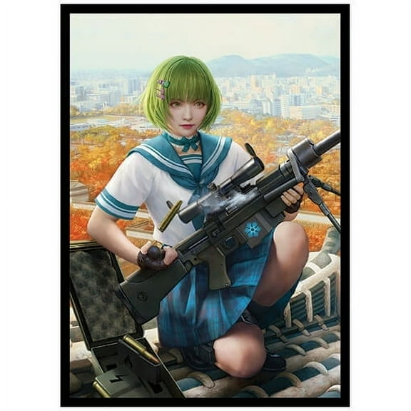 Fantasy North - Lulu - Himeji Vantage Point 100 Smooth Matte TCG Trading Card Sleeves - Anime - Fits Magic MTG Commander Pokemon and other Card Games - Playing Card Sleeves