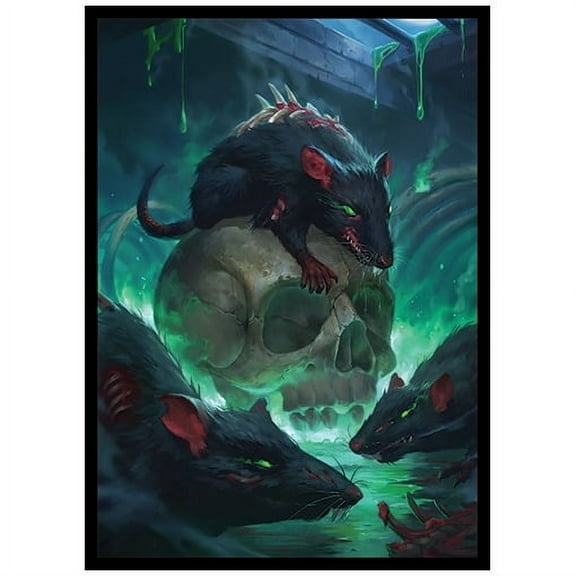 Fantasy North - Plague Rats - 100 Smooth Matte TCG Trading Card Sleeves - Fits Magic MTG Commander Pokemon and other Card Games - Playing Card Sleeves
