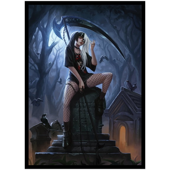 Fantasy North - Riley Raes - Daddy's Little Devil - 100 Textured Matte TCG Card Sleeves - Fits Magic MTG Commander Pokemon and Other Card Games - Playing Card Sleeves