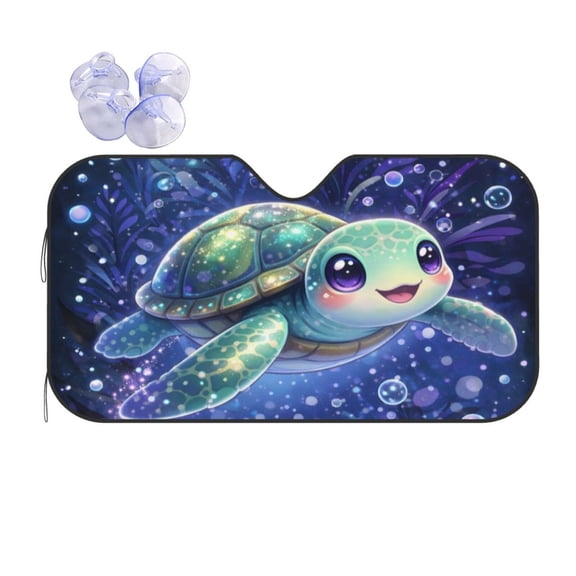 Fantasy Ocean Colorful Sea Turtle Car Windshield Sun Shade Universal Fit Auto Sun Visor Protector