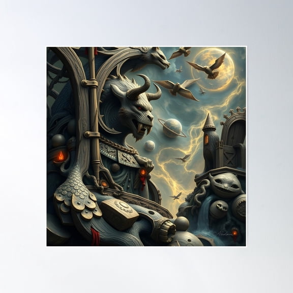 Fantasy Pattern #26 Poster Wall Art, Modern Wall Decor, 16x16 UNFRAMED