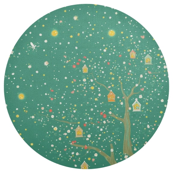 Fantasy Pattern Design 15.4in Diameter PVC Plate Mat, Heat-Resistant and Cuttable, Kitchen Decor