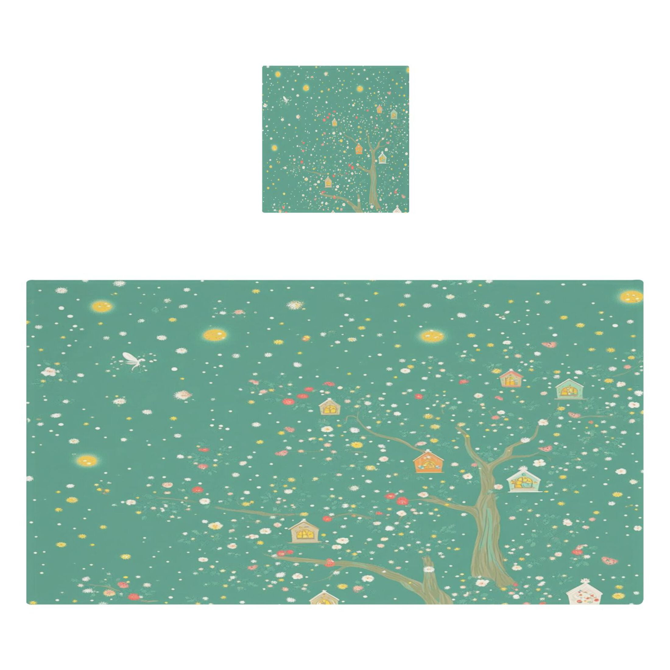 Fantasy Pattern Design 2 Piece Cotton Bath and Face Towel Set Soft and Absorbent, for Beach Pool Bathroom