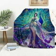 thumbnail image 1 of Fantasy Peacock - Goddess Blanket - Luxurious Flannel for Couch & Bed, Perfect Mythic Gift for All Ages, 1 of 7