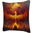Fantasy Phoenix Throw Pillow Covers Fire Burning Rising Phoenix Mystic