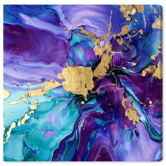 Fantasy Pool Canvas Colorful Abstract Wall Art by Art Remedy, Gallery Wrapped, 16" x 16"