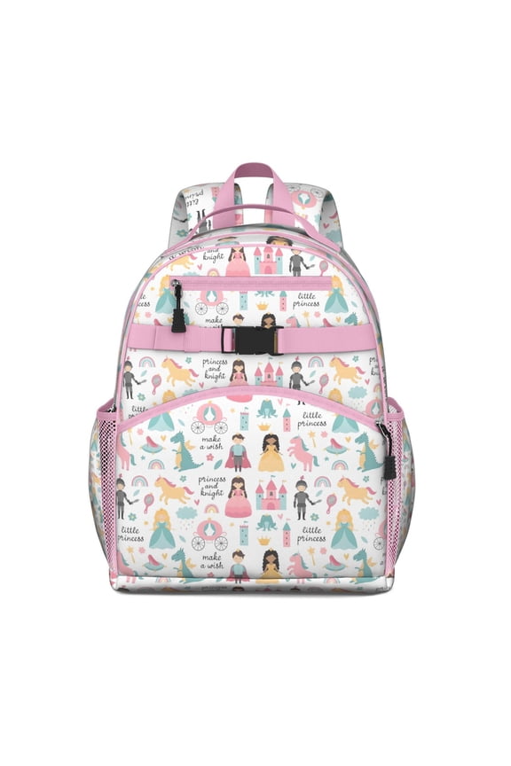 Fantasy Princess Pattern Backpack for School,Cute School Bag,Schoolbag with Adjustable Shoulder Straps & Padded Back,15.25"x11.5"x5.25"