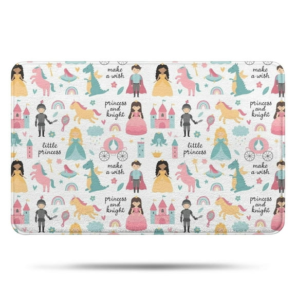 Fantasy Princess Pattern Bathroom Rugs Mat,Non Slip Microfiber Bathroom Rug,Rubber Backing,Soft Bathroom Mats for Bathroom Floor,Tub and Shower,17x27in(43x68cm)