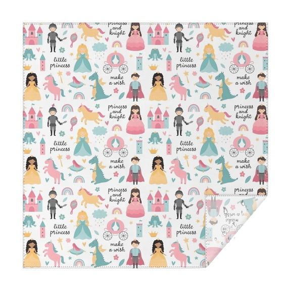 Fantasy Princess Pattern Square Tablecloth,Waterproof Square Table Cover,Wipeable Spillproof Washable Table Cover for Home Kitchen Party Decor 52"x52"(132x132cm)