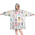 thumbnail image 1 of Fantasy Princess Pattern Wearable Oversized Blanket,Wearable Blanket Hoodie for Adults,Cozy Hooded Blankets with Super Pockets,Super Warm Fuzzy Pullover for Women & Men, 1 of 6