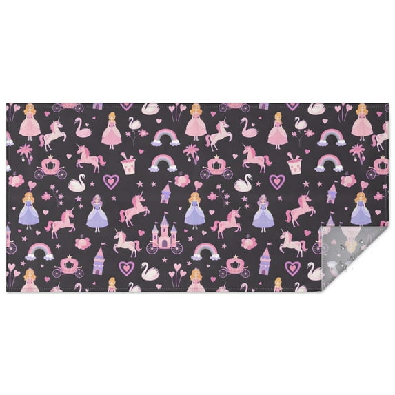 Fantasy Princess Unicorn Pattern Rectangle Tablecloth 60"x120",Waterproof Polyester Rectangle Table Cloth, Wipeable Spillproof Polyester Tablecloth for Dining, Camping, Indoor and Outdoor