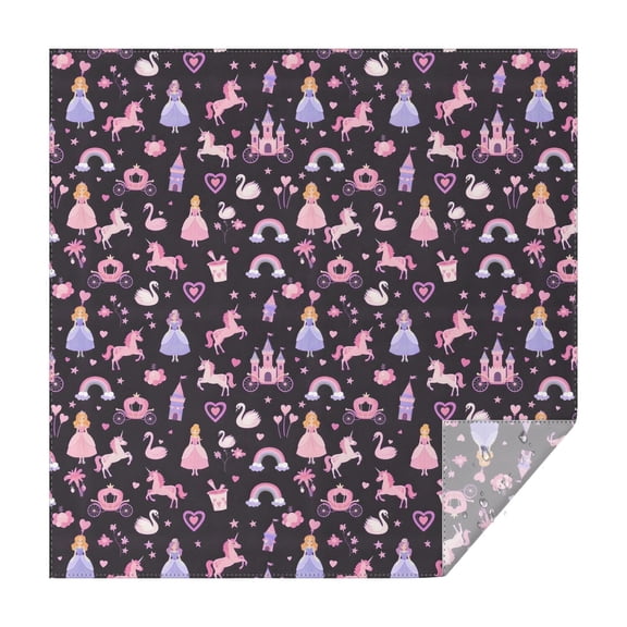 Fantasy Princess Unicorn Pattern Square Tablecloth,Waterproof Square Table Cover,Wipeable Spillproof Washable Table Cover for Home Kitchen Party Decor 42"X42"(107x107cm)