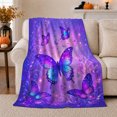 thumbnail image 1 of Fantasy Purple Butterfly Galaxy Design, Mystical Celestial Art Scene, Warm Flannel Blanket for Home Library and Reading Nook, Celestial Art Lovers Thanksgiving Gift, Fantasy Home Decor, 1 of 9