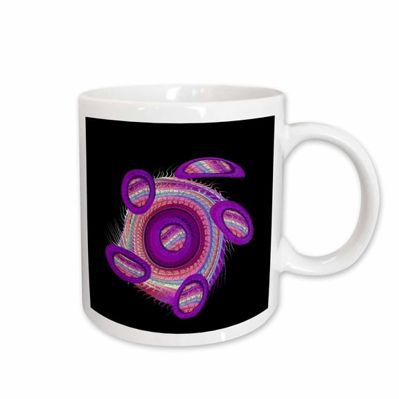 3drose, Fantasy Purple Sci Fi Turtle Floating Through Space on Black Background, 11oz Mug