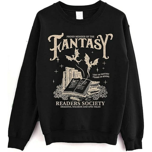 Fantasy Readers Society Sweatshirt - Vintage Romance Readers Sweater, Bookish Crewneck
