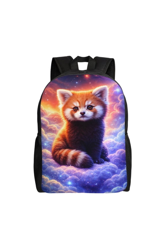 Fantasy Red Panda Sky Backpack Large Capacity Laptop Bag for Men and Women