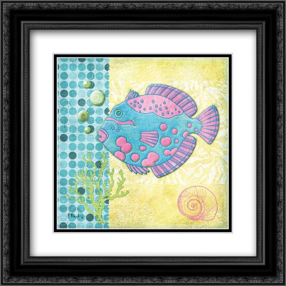 Fantasy Reef V 2x Matted 20x20 Black Ornate Framed Art Print by Brent, Paul