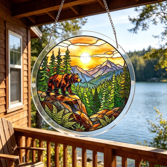 Fantasy Scenery Hanging Puzzles Sun Catcher,7.4 Inch Sun Catcher Acrylic Puzzles,Fantasy Natural Acrylic Stained Window Hanging for Indoor,2026 Spring Summer Garden Decoration for Home Decor