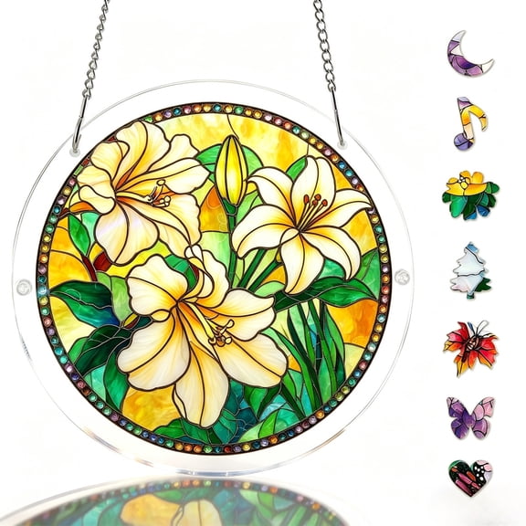 Fantasy Scenery Hanging Puzzles Sun Catcher,7.4 Inch Sun Catcher Acrylic Puzzles,Fantasy Natural Acrylic Stained Window Hanging for Indoor,2026 Spring Summer Garden Decoration for Home Decor