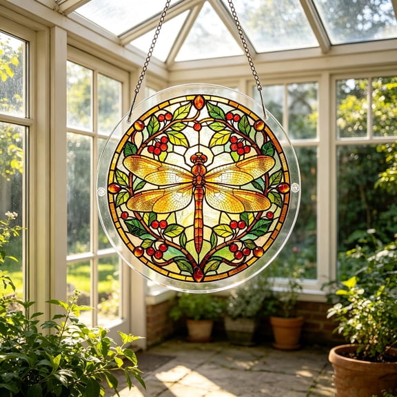 Fantasy Scenery Hanging Puzzles Sun Catcher,7.4 Inch Sun Catcher Acrylic Puzzles,Fantasy Natural Acrylic Stained Window Hanging for Indoor,2026 Spring Summer Garden Decoration for Home Decor