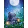thumbnail image 1 of Fantasy Scenery with Stones Lamps Flowers Trees Moon and Butterflies Garden Flag 28 x 40 Inch Small Vertical Double Sided Seasonal Decoration Outside Decor for House Home Yard, 1 of 4