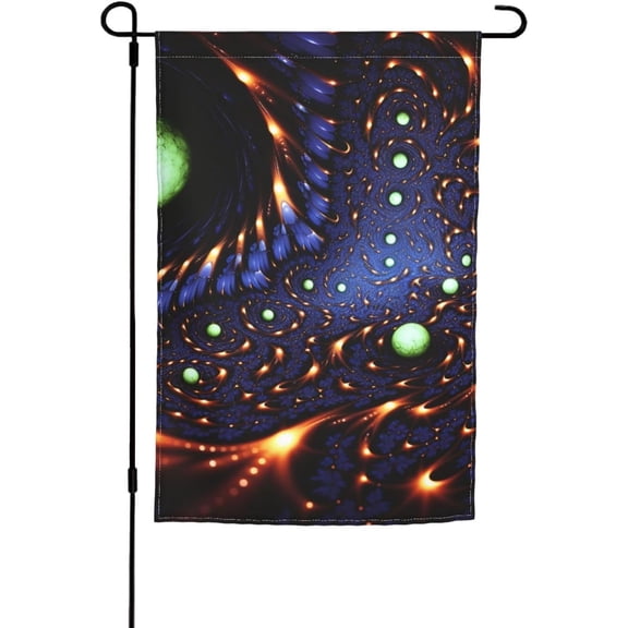 Fantasy Sci-Fi Dizziness Double Sided Garden Flag 12x18 Inch Welcome Spring Summer Outdoor Yard Flag Large Banner Sign for Home Decorations