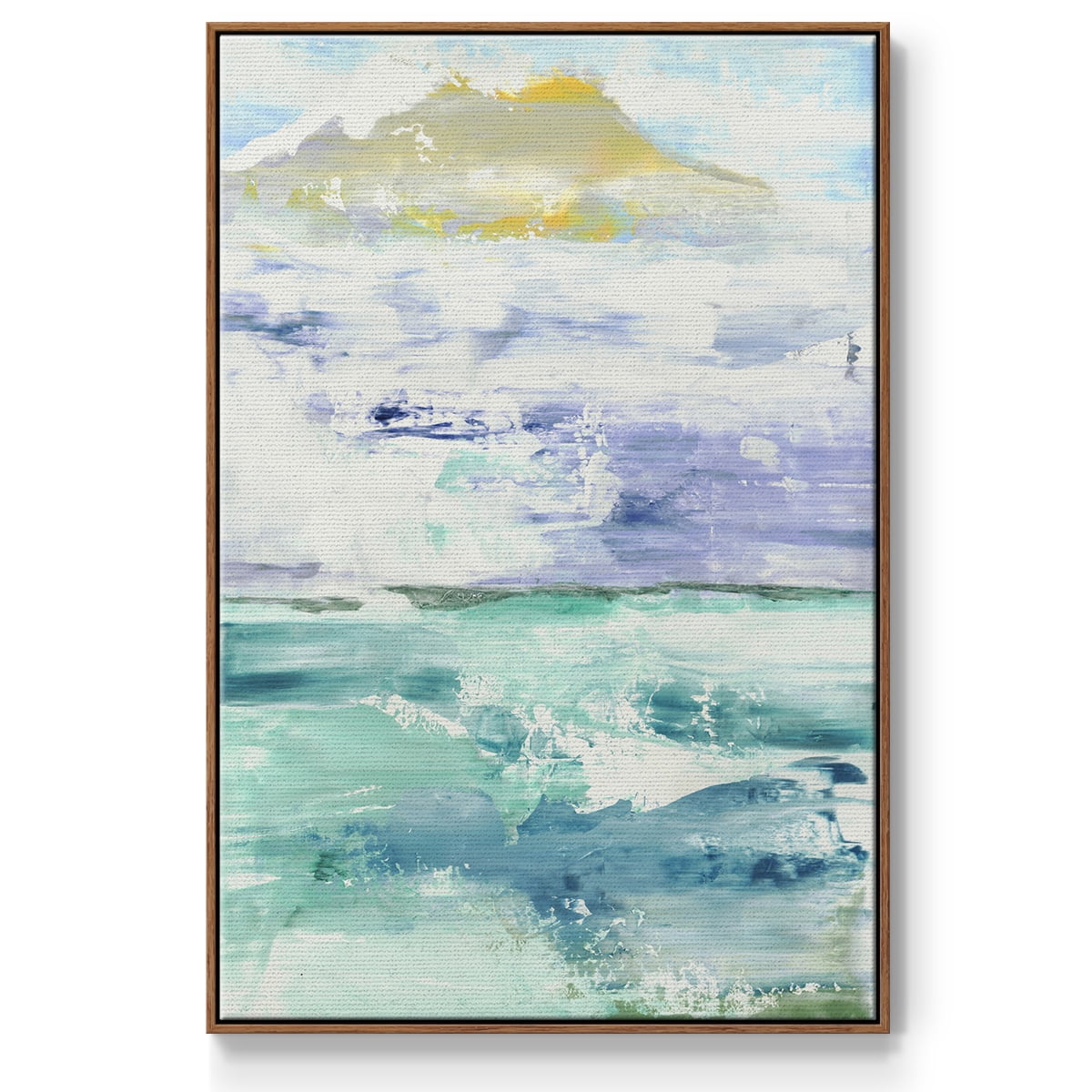 Fantasy Seascape Framed Premium Gallery Wrapped Canvas - Ready to Hang - 25 x 37 - Walnut Floating Frame