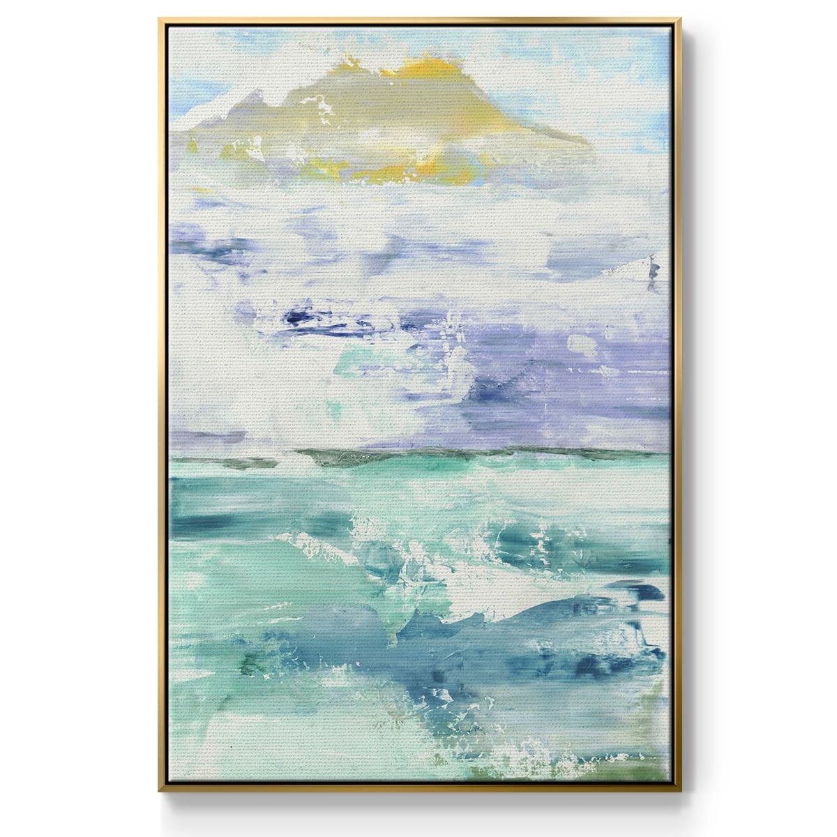 Fantasy Seascape Framed Premium Gallery Wrapped Canvas - Ready to Hang - 27 x 41 - Gold Floating Frame