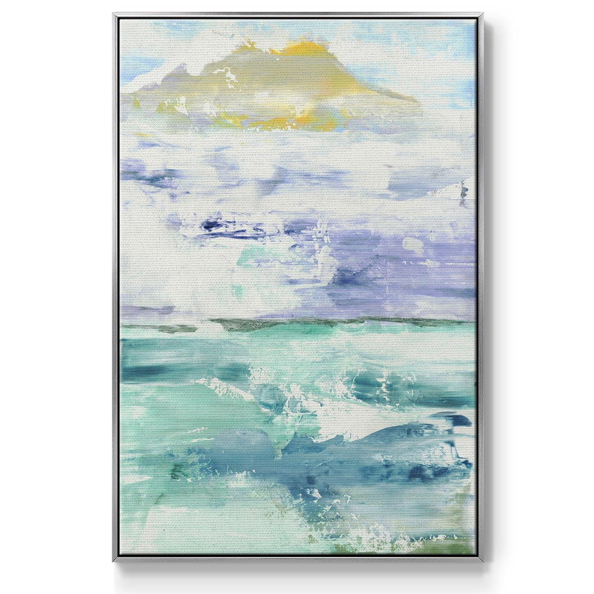 Fantasy Seascape Framed Premium Gallery Wrapped Canvas - Ready to Hang - 27 x 41 - Silver Floating Frame