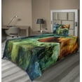 thumbnail image 1 of Ambesonne Colorful Fitted & Top Sheet Set with Sham, Mythical Phoenix Birth, Multicolor, 1 of 4