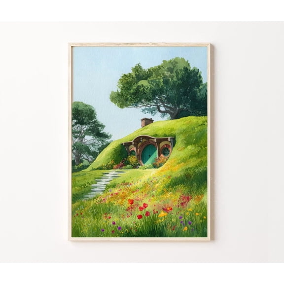 Fantasy Shire Hobbit House Landscape Home Decor Unframed Paper Print