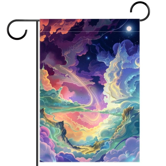 Fantasy Sky World Clouds Garden Flag Double Sided House Flag for Outdoor Home, Personalized All Year Round Yard Decor 12 x 18 Inch