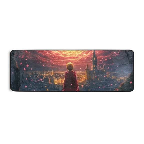 Fantasy Sky and Girl Runner Rug for Hallways Kitchen Non Slip 2'x 6' Washable Hall Carpet for Bedroom Entryway Laundry Room