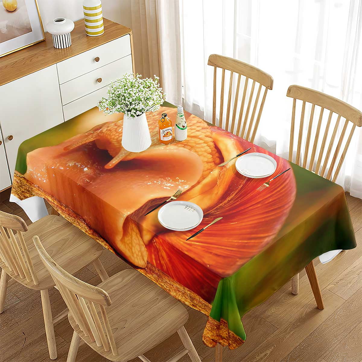 Fantasy Snail Tablecloth Cute Cartoon Animals Rectangle Table Cover ...