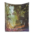 thumbnail image 1 of Fantasy Soft Flannel Fleece Throw Blanket, Natural Beauty at Park in Spring Shadow Falling Leaves Flower Environment Paint, Cozy Plush for Indoor and Outdoor Use, 50" x 60", Multicolor, by Ambesonne, 1 of 5