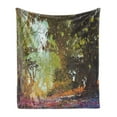 thumbnail image 1 of Fantasy Soft Flannel Fleece Throw Blanket, Natural Beauty at Park in Spring Shadow Falling Leaves Flower Environment Paint, Cozy Plush for Indoor and Outdoor Use, 70" x 90", Multicolor, by Ambesonne, 1 of 5