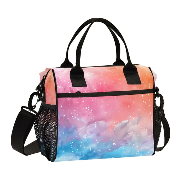 Fantasy Space Galaxy Lunch Bag Insulated Lunch Box Leakproof Reusable Cooler Tote Adjustable Shoulder Strap for Men Women 12L