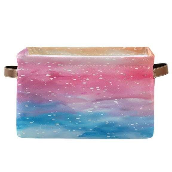 Fantasy Space Galaxy Storage Bins with Handle Fabric Organizer Basket Foldable Box 1 Pack 14.2x10.2x8.3