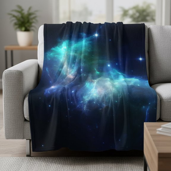 Fantasy Stars Fleece Throw Blanket Dark Blue Sky Abstract Art Sparkling Star Ultra Soft Fuzzy Cozy Flannel Throw Blanket for Couch Sofa Bed Car Travel, Ideal Gifts 30x40 Inches