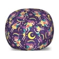 thumbnail image 1 of Fantasy Storage Toy Bag Chair, Colorful Nighttime Sky Scene with Stars Rainbow Moon and Fairies, Stuffed Animal Organizer Washable Bag, Small Size, Quartz and Multicolor, by Ambesonne, 1 of 3