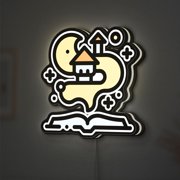 Fantasy Storybook 3D Novelty Light Box, Fairytale and Folklore Lamp Decor for Libraries, Readers and Imagination Lovers Width 8 inch, 20cm