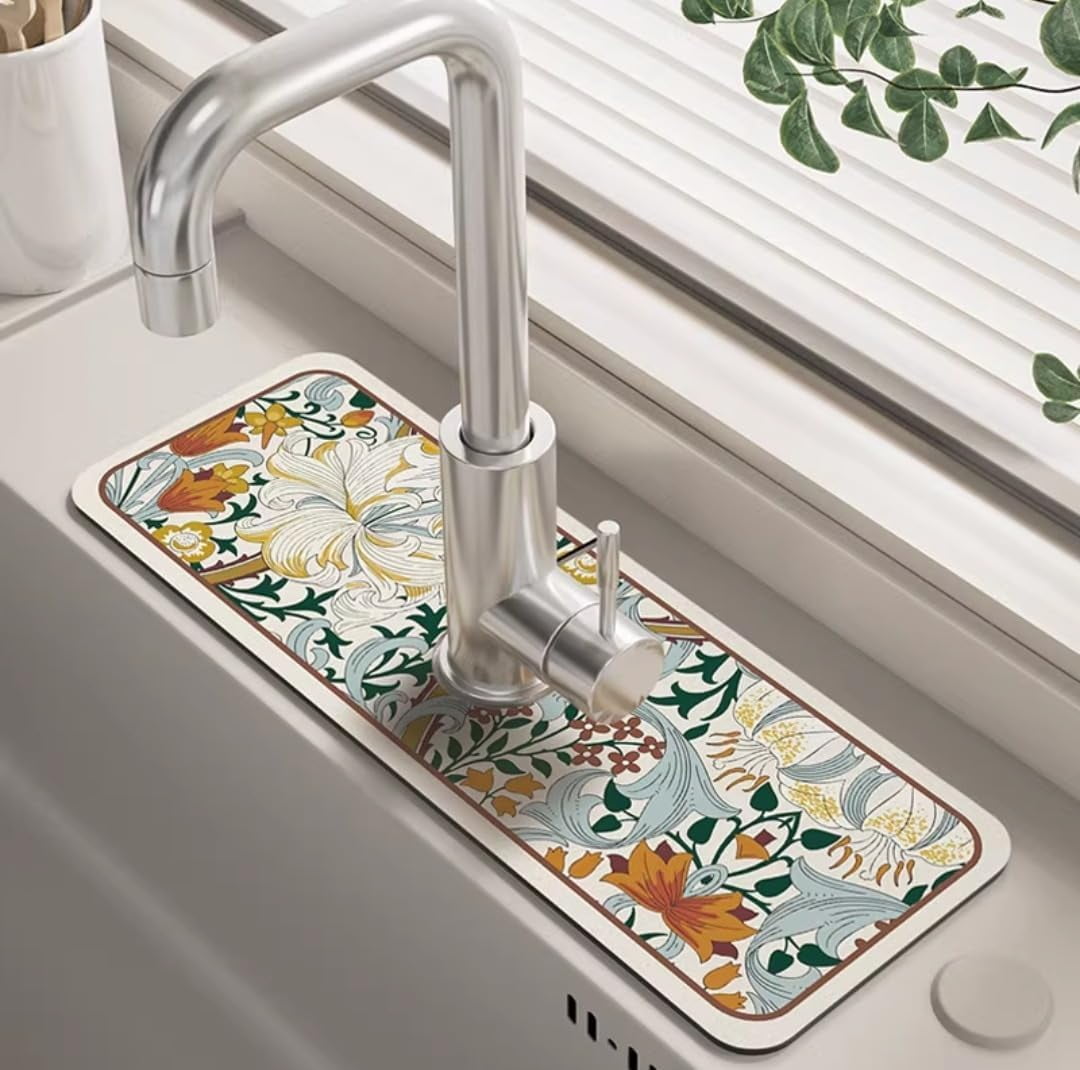 Fantasy Style Faucet Draining Mat, Self Absorbent Draining Mat for ...