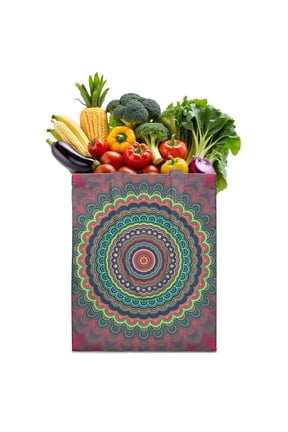 Fantasy Style Mandala Canvas Bag – Colorful Ornament Design, Eco-Friendly Material