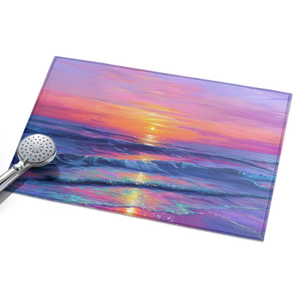 Fantasy Sunset Washable Area Rug 2 x 3 ft Dreamy Coastal Modern Ocean Reflection, Soft Non Slip Rugs Stain Repellent Indoor Felt Carpet for Living Dining Room Bedroom Home Office