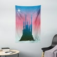 thumbnail image 1 of Fantasy Tapestry, Silhouette of Medieval Fairytale Castle with Stars on Sky Princess Design, Wall Hanging for Bedroom Living Room Dorm Decor, 40W X 60L Inches, Blue Dark Coral, by Ambesonne, 1 of 2